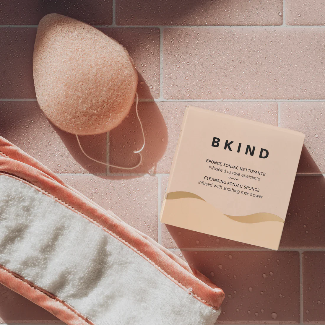 BKIND Cleansing Konjac Sponge - Soothing Rose Flower - Image 4