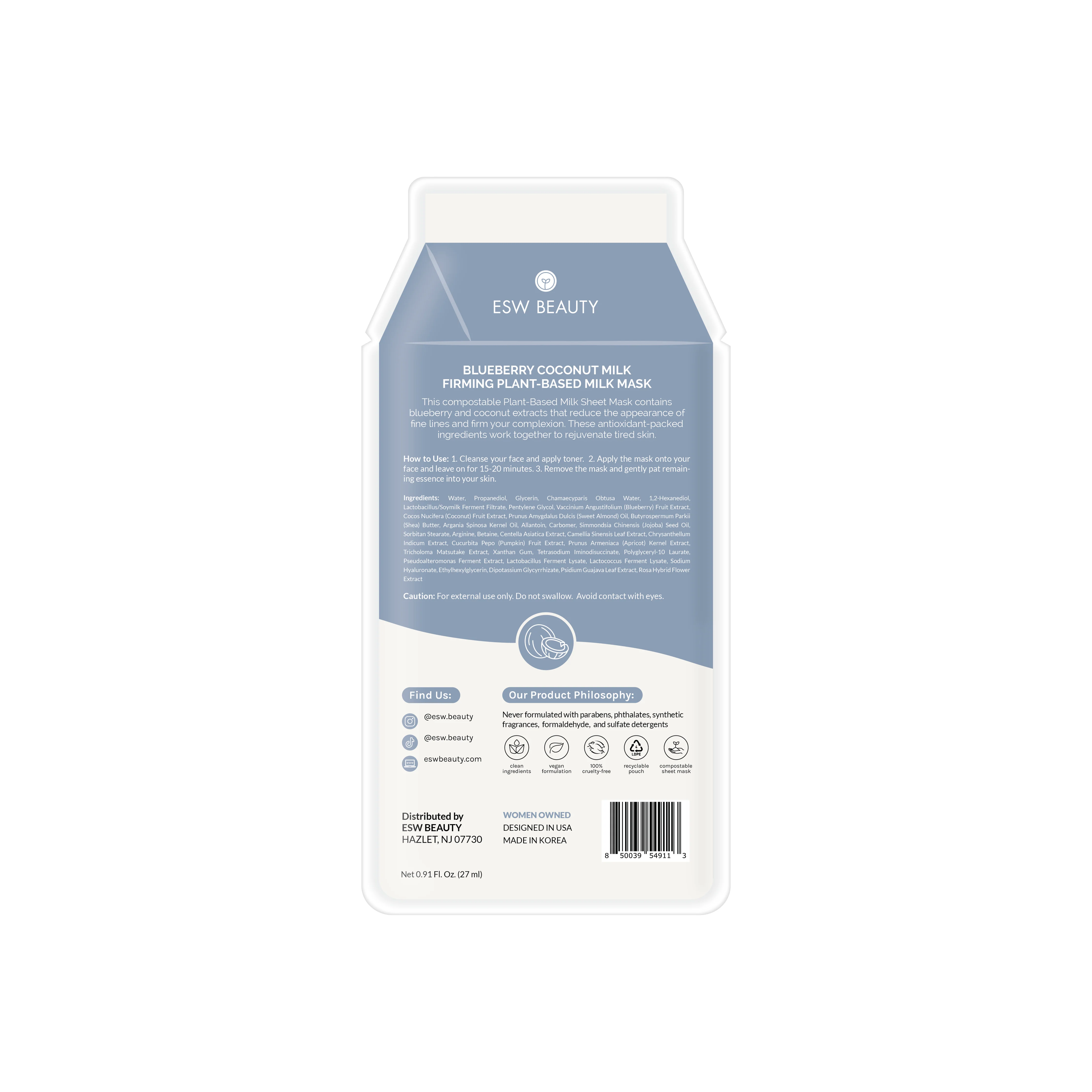 Blueberry Coconut Milk Firming Sheet Mask - Image 3