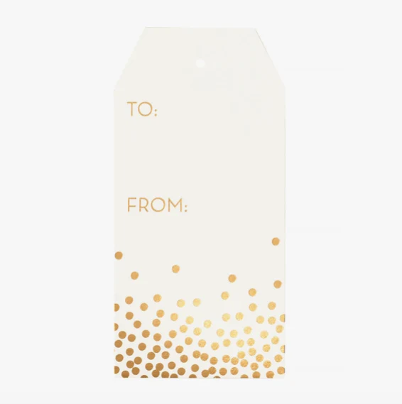 Gold Confetti Gift Tags - Set of 10