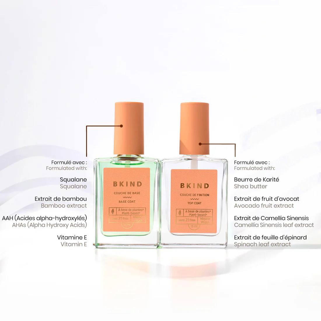 BKIND Manicure Pack - Nail Polish Base and Top Coats - Image 2