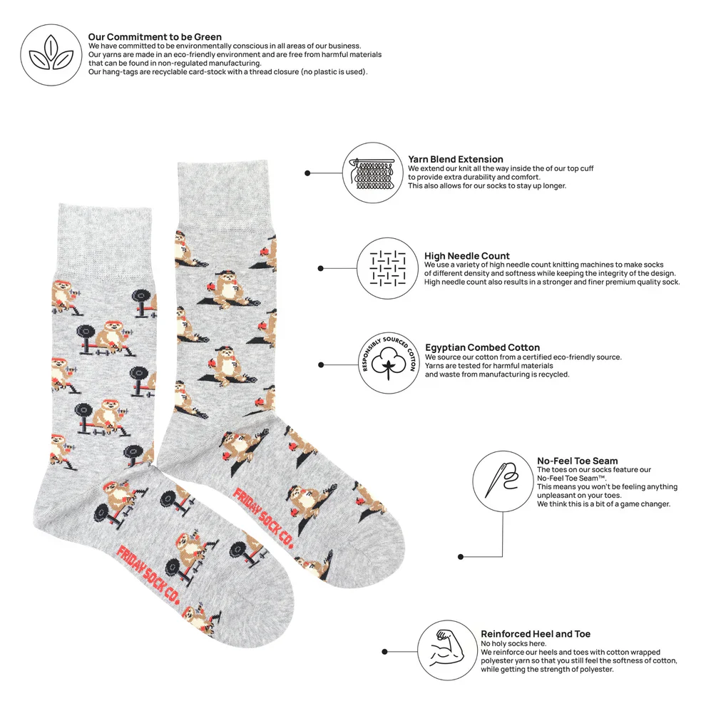 Men's Sloth Working Out Socks - Image 6