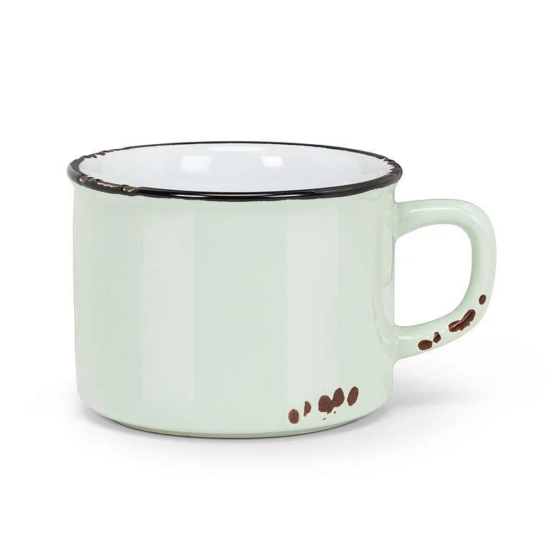 Mint Enamel-Style Cappuccino Mug