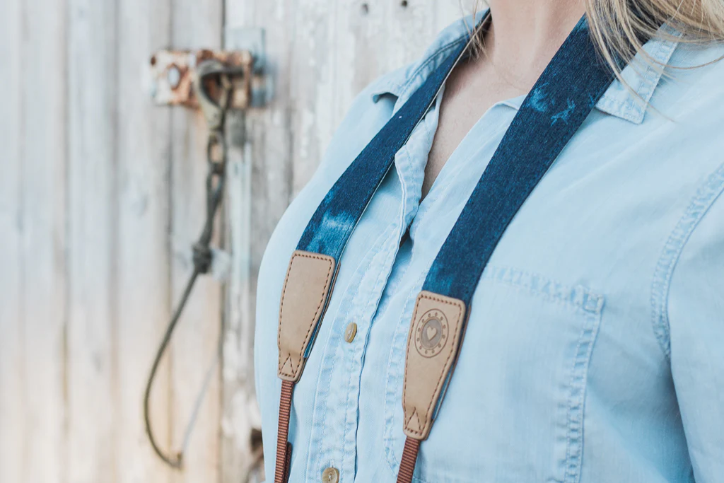 Ocean Waves Denim Camera Strap - Image 5