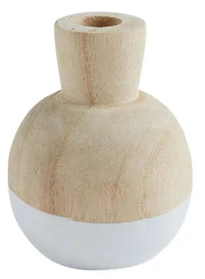 Hand-Painted Paulownia Wood Bud Vase - Image 6