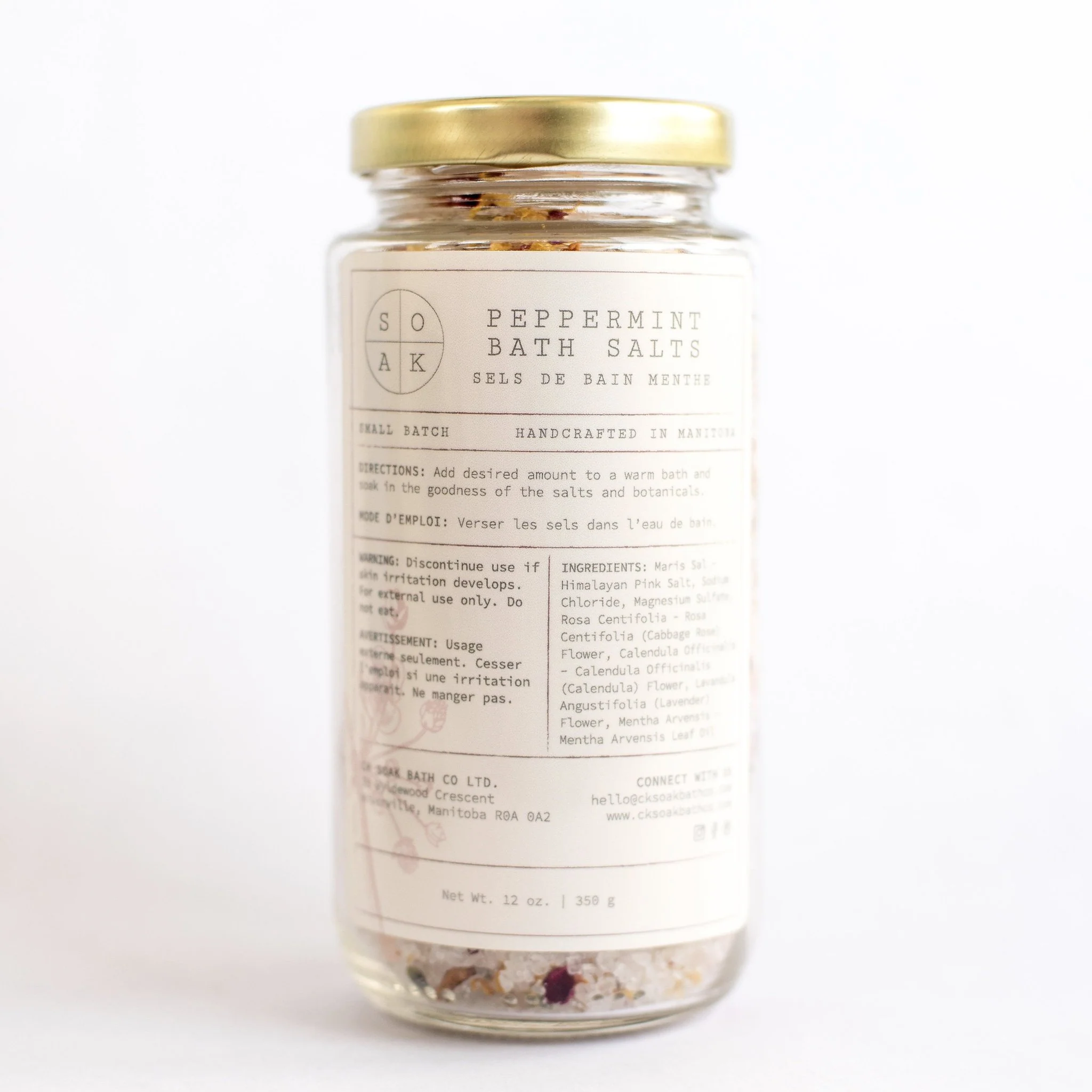 Peppermint Bath Salts Jar