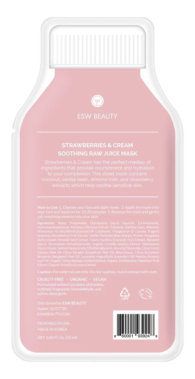 Strawberries and Cream Soothing Sheet Mask - Image 3