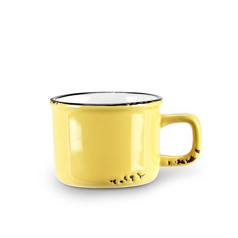 Yellow Enamel-Style Espresso Mug